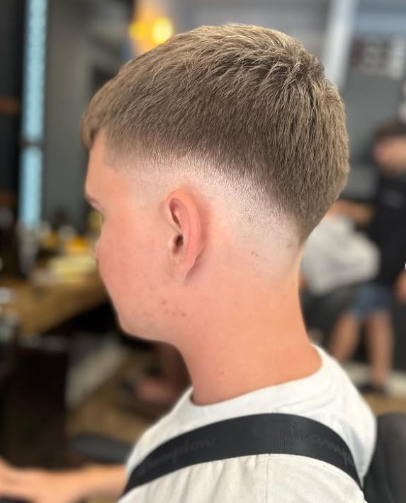 Low taper fade haircut
